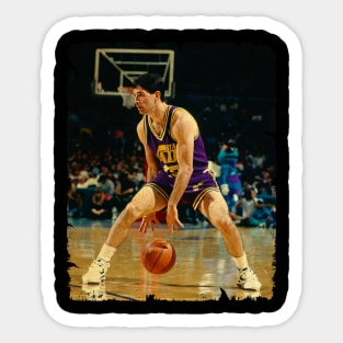 John Stockton - Vintage Design Of Basketball Sticker